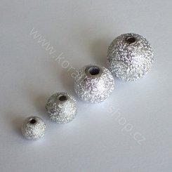 Jiskřené korálky - stříbrná - 6 mm