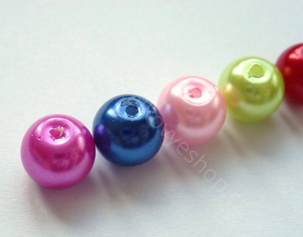 Voskovaná perlička - 8 mm - Světle růžová